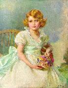 Philip Alexius de Laszlo Princess Elizabeth of York, currently Queen Elizabeth II of the United Kingdom, painted when she was seven years ol oil painting artist